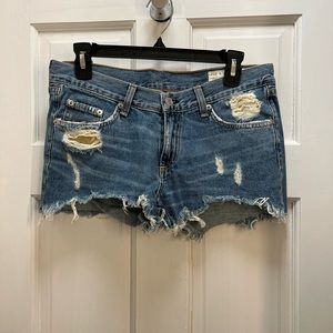 Rag & bone Cut Off Winnie Distressed Jean Shorts